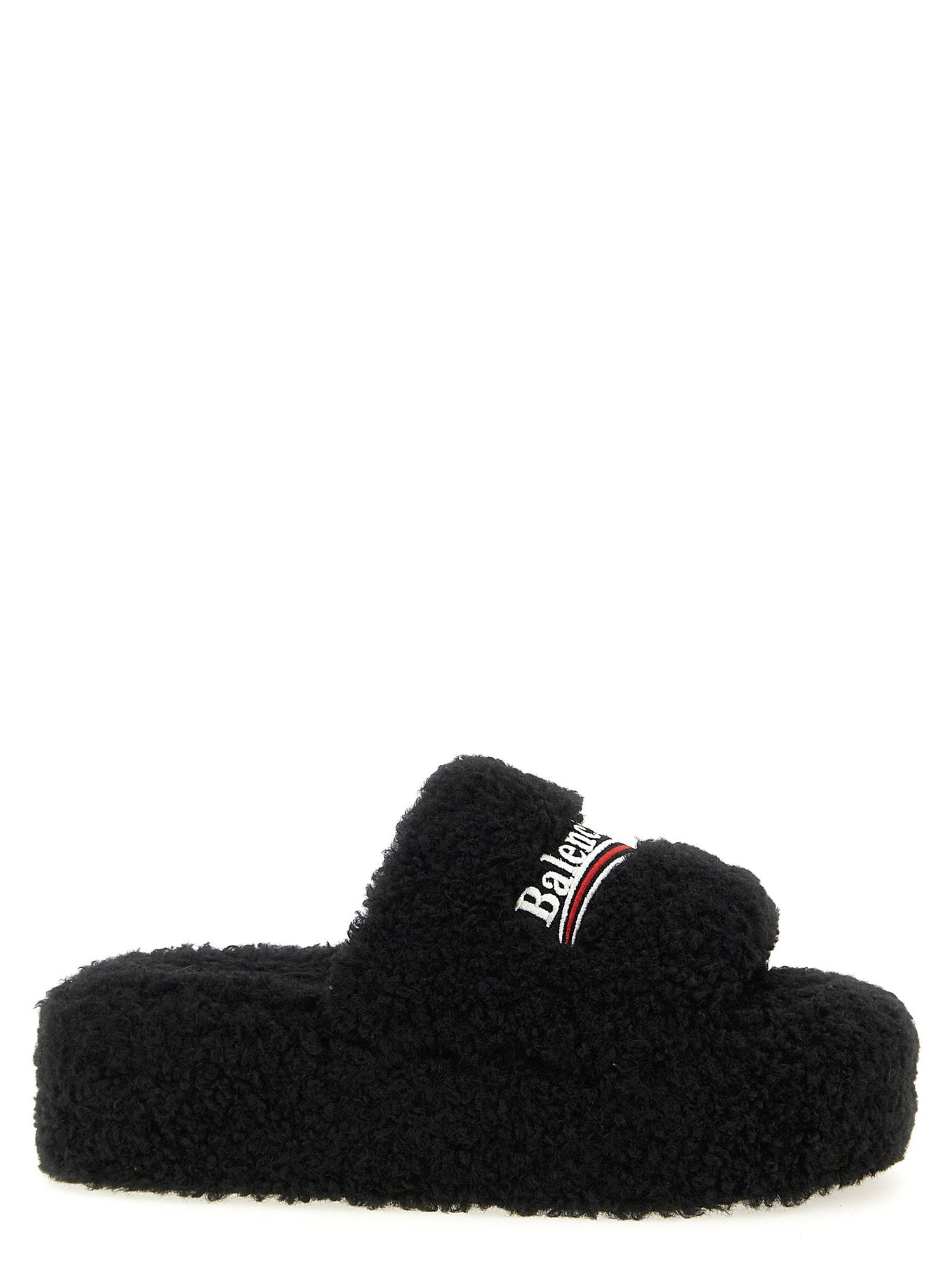 Balenciaga Furry Platform Slides