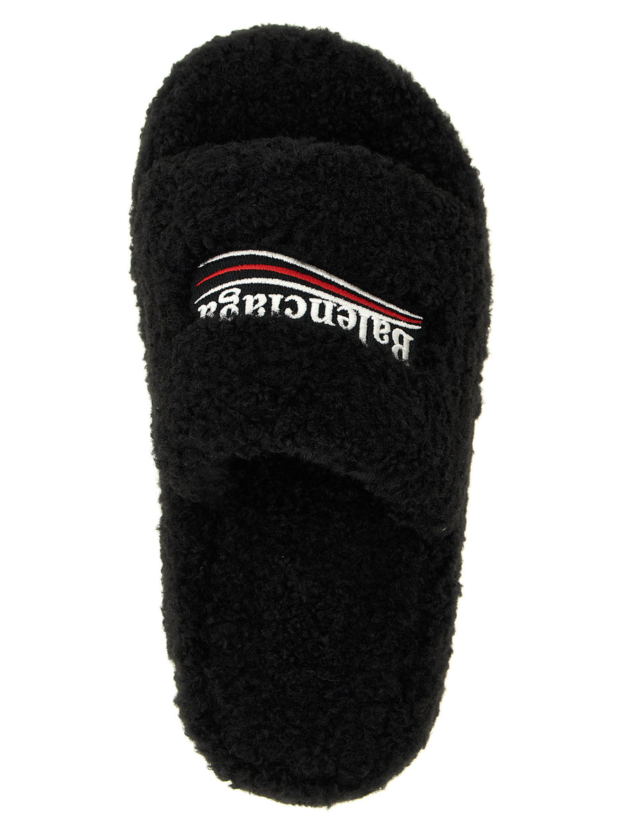 Balenciaga Furry Platform Slides