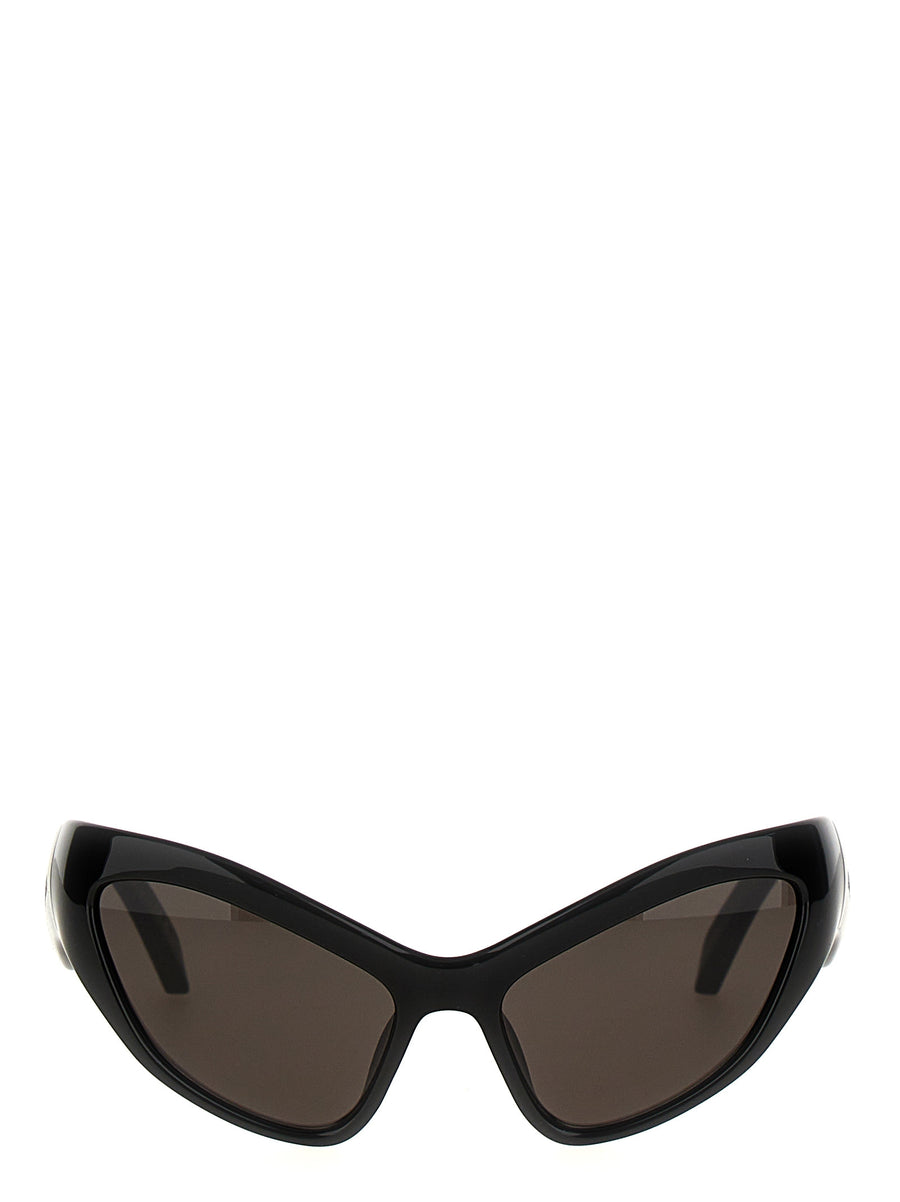 Balenciaga Hamptons Cat Eye Sunglasses For Women Luxury Nylon Frame Grey Lenses Logo Temples