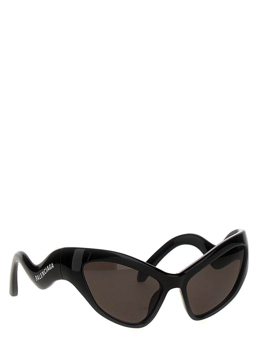 Balenciaga Hamptons Cat Eye Sunglasses For Women Luxury Nylon Frame Grey Lenses Logo Temples