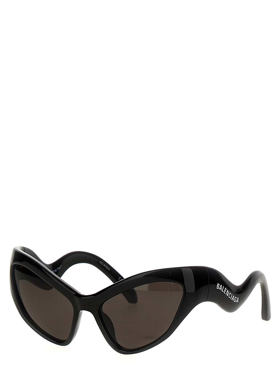 Balenciaga Hamptons Cat Eye Sunglasses For Women Luxury Nylon Frame Grey Lenses Logo Temples