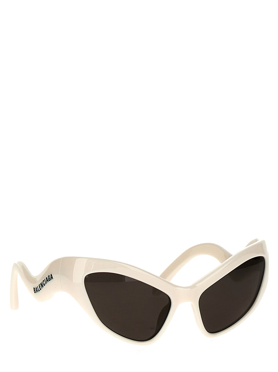 Balenciaga Hamptons Cat Sunglasses White Nylon Frame With Grey Lenses Luxury For Women