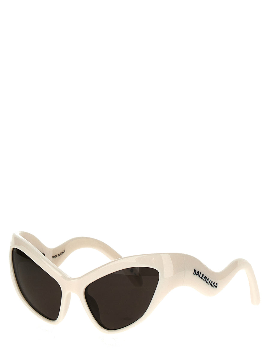 Balenciaga Hamptons Cat Sunglasses White Nylon Frame With Grey Lenses Luxury For Women