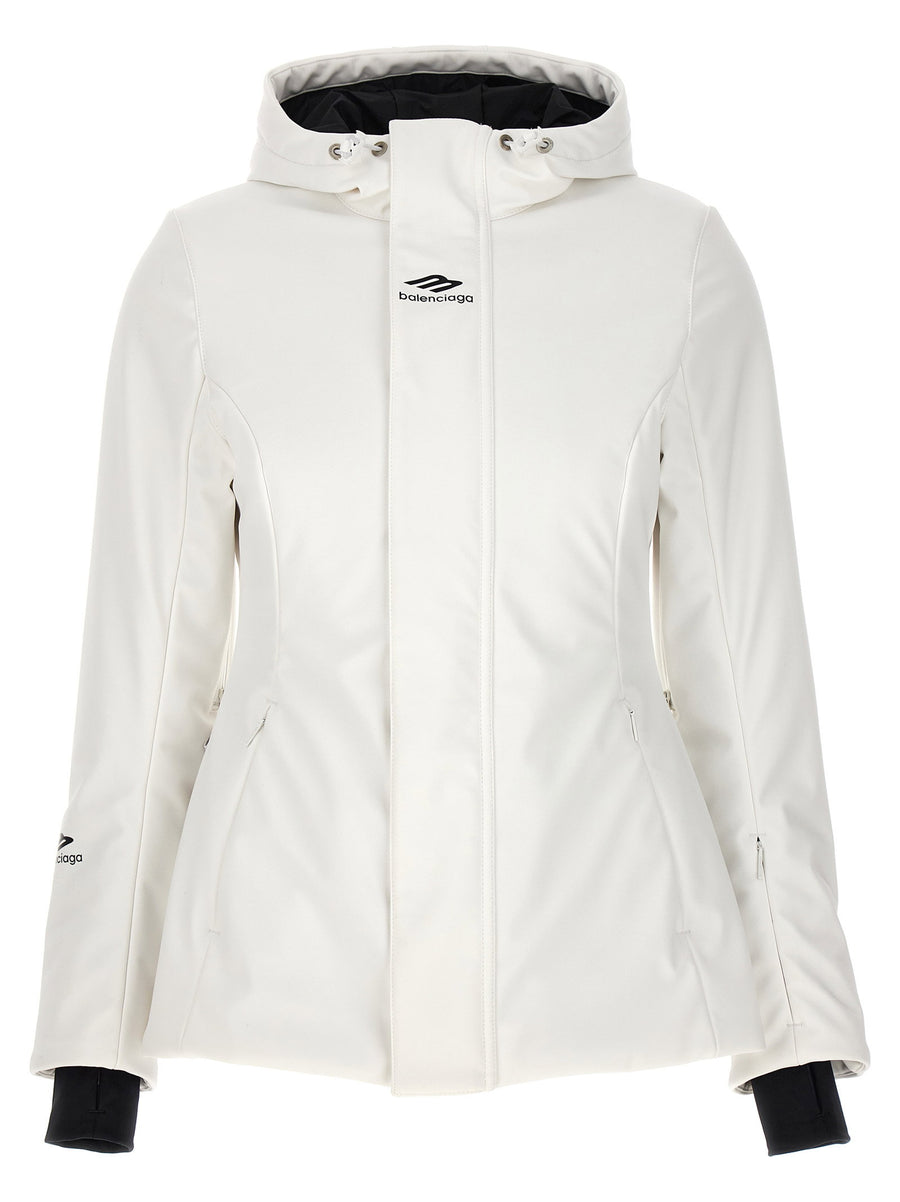 Balenciaga Ski Hourglass 3b Sports Icon Parka Nylon Waterproof Jacket White