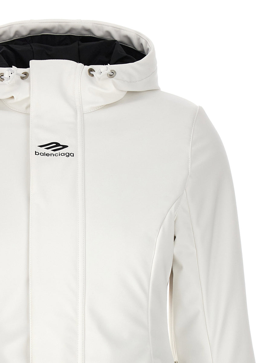 Balenciaga Ski Hourglass 3b Sports Icon Parka Nylon Waterproof Jacket White