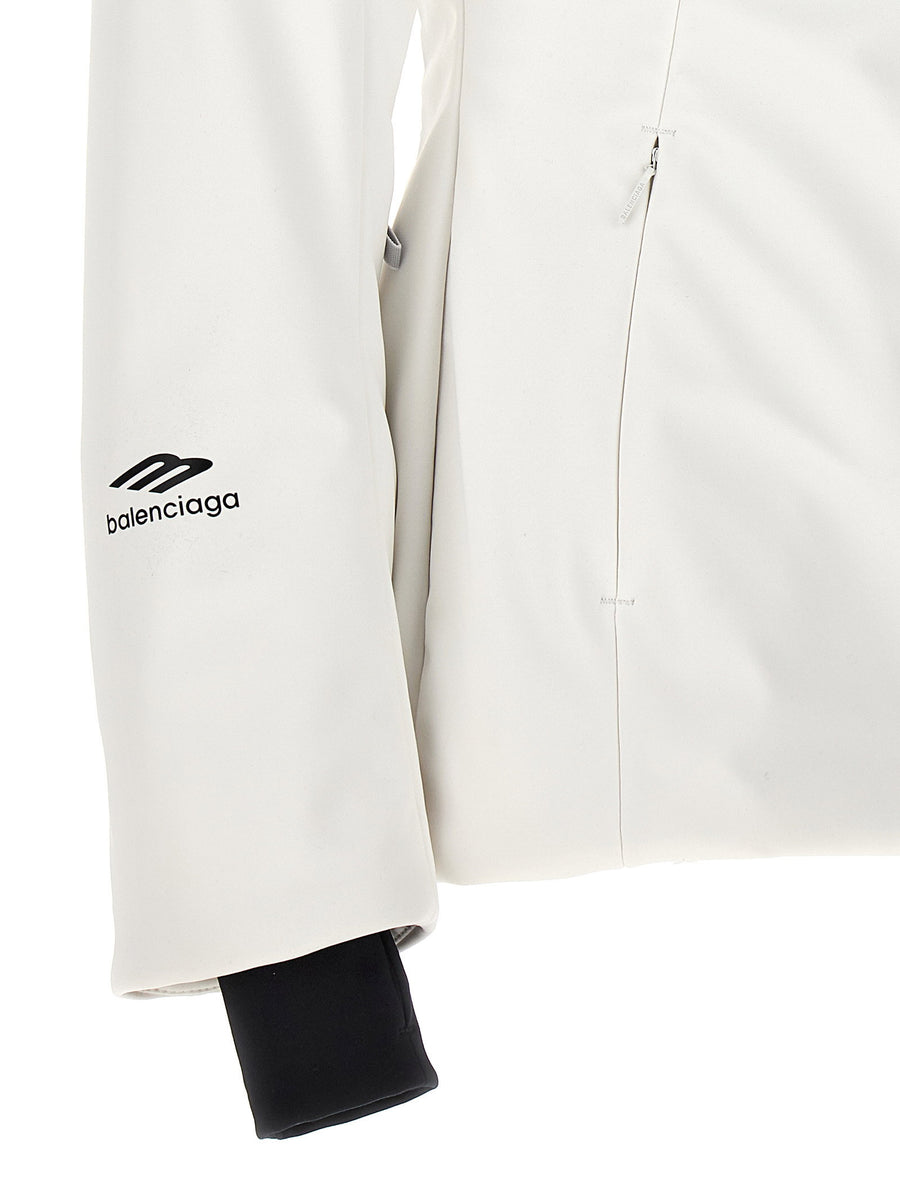 Balenciaga Ski Hourglass 3b Sports Icon Parka Nylon Waterproof Jacket White