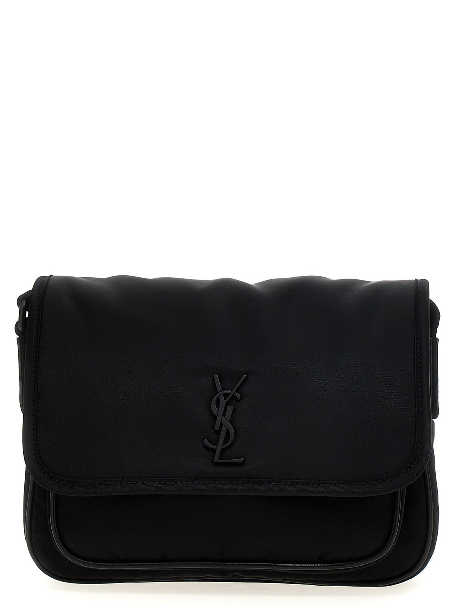 Saint Laurent Niki Messenger Crossbody Bag For Men Nylon Black Compact Silhouette And Handsfree Daily Use