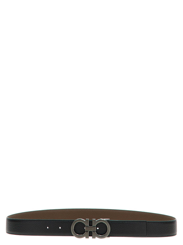 Ferragamo Gancini Reversible Calfskin Leather Belt Multicolor Buckle