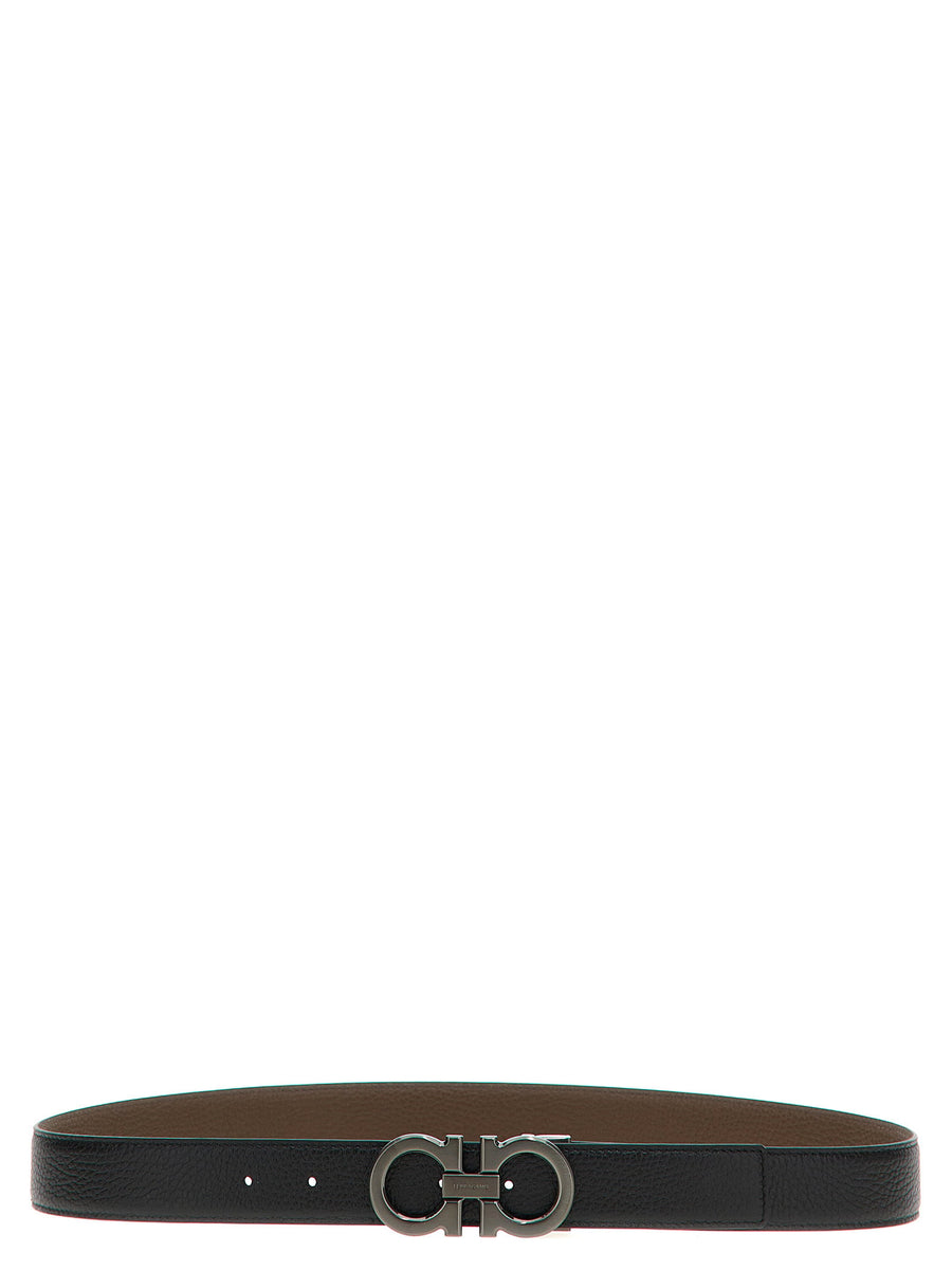 Ferragamo Gancini Reversible Calfskin Leather Belt Multicolor Buckle