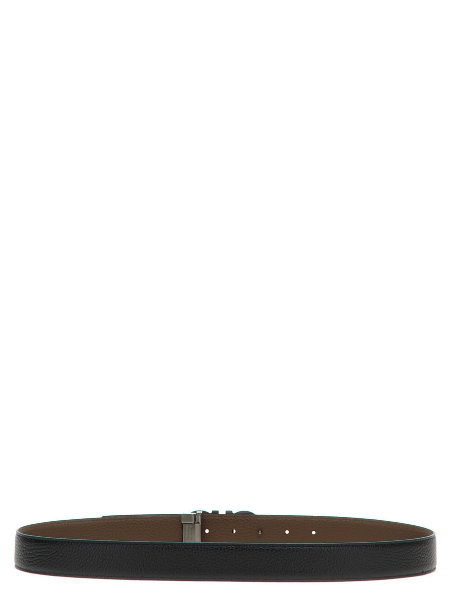 Ferragamo Gancini Reversible Calfskin Leather Belt Multicolor Buckle