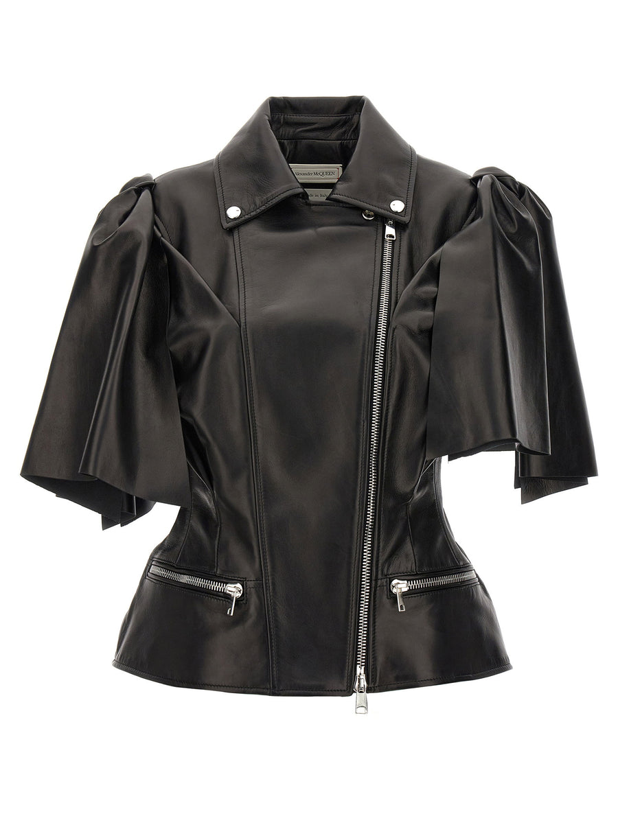 Alexander McQueen Bow Knot Biker Vest For Women Luxurious Lamb Leather With Day To Night Versatility