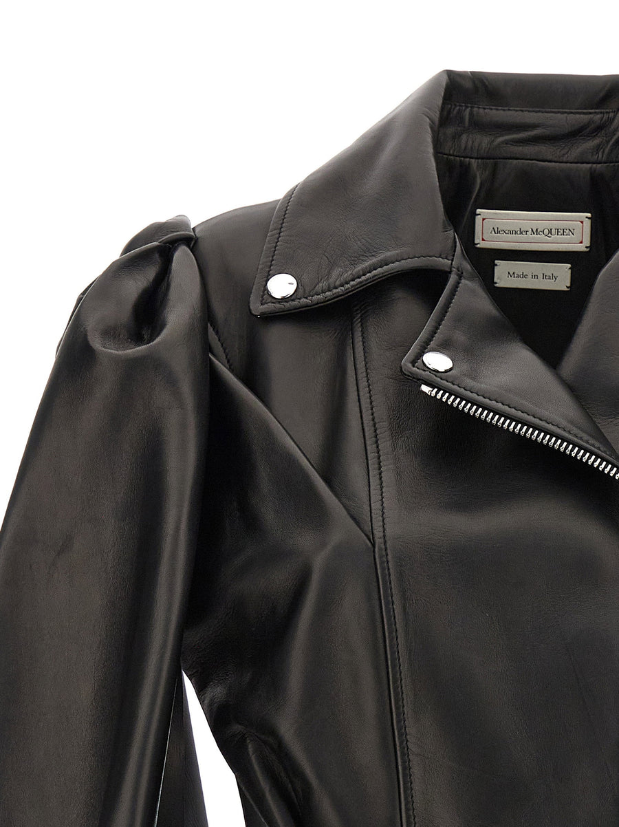 Alexander McQueen Bow Knot Biker Vest For Women Luxurious Lamb Leather With Day To Night Versatility