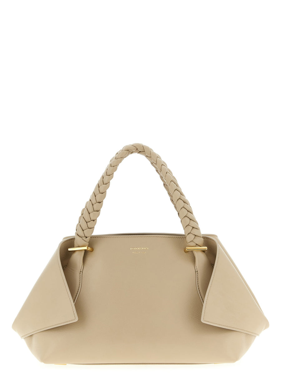 Ferragamo Handbag Luxurious Gray Calfskin With Adjustable Strap And Zip Closure For Women Everyday Use