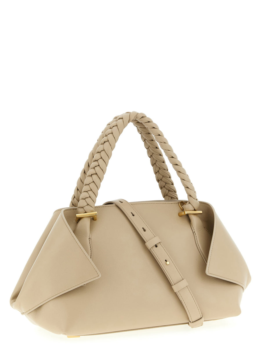 Ferragamo Handbag Luxurious Gray Calfskin With Adjustable Strap And Zip Closure For Women Everyday Use