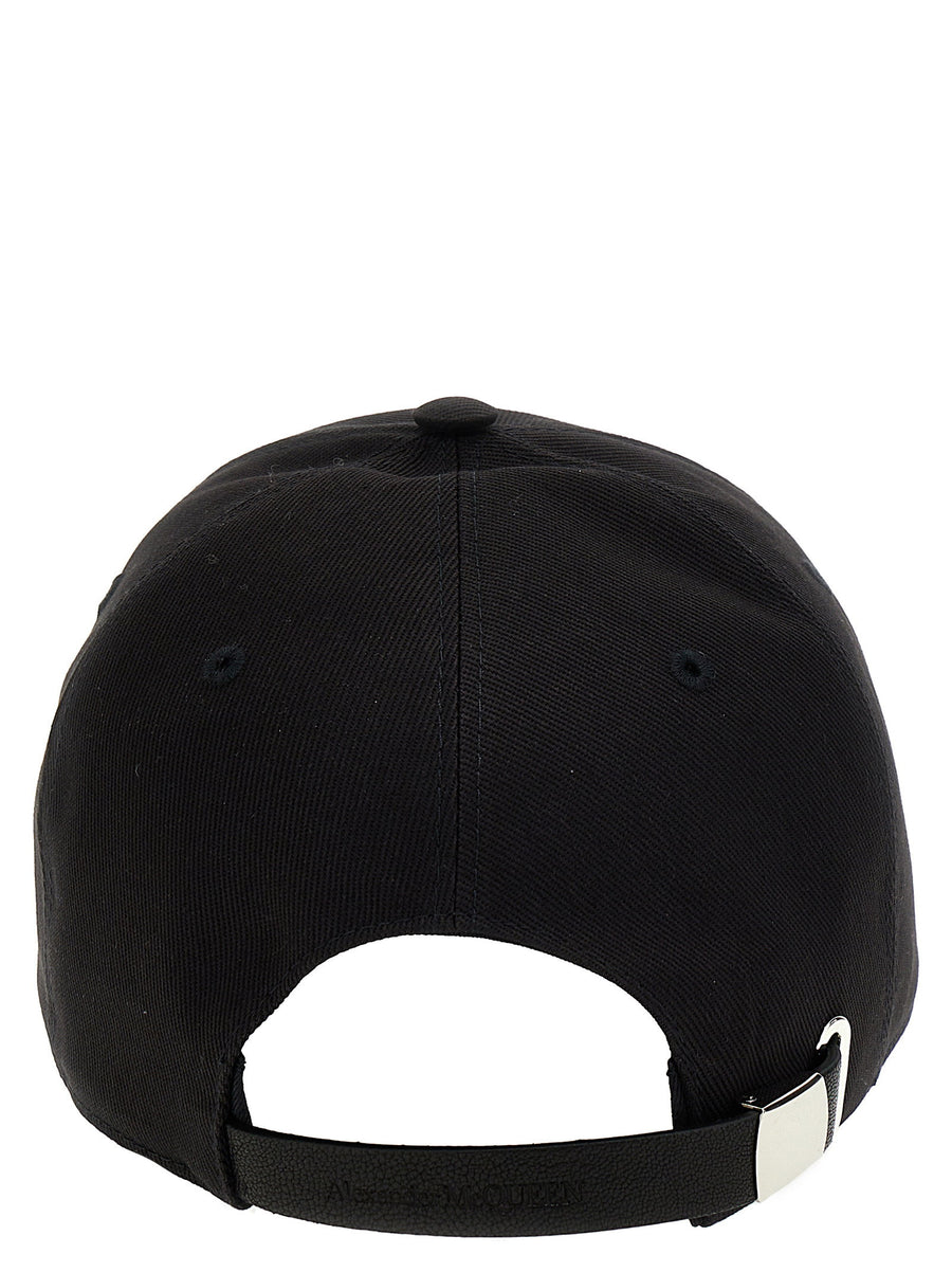 Alexander McQueen Logo Cap For Men Premium 100 Percent Cotton Black With Embroidered Logo