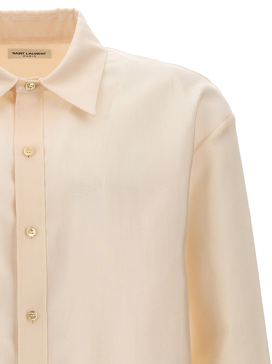 Saint Laurent Faille Shirt Luxury Oversized Wool Blend For Men With Layering Potential