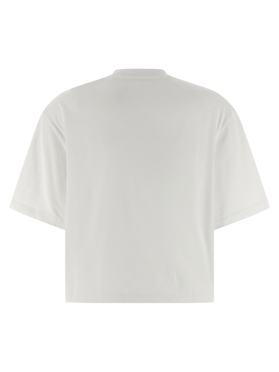 Ferragamo Floral Insert T Shirt For Women Premium Cotton With Front Embroidery Luxurious Everyday Wear