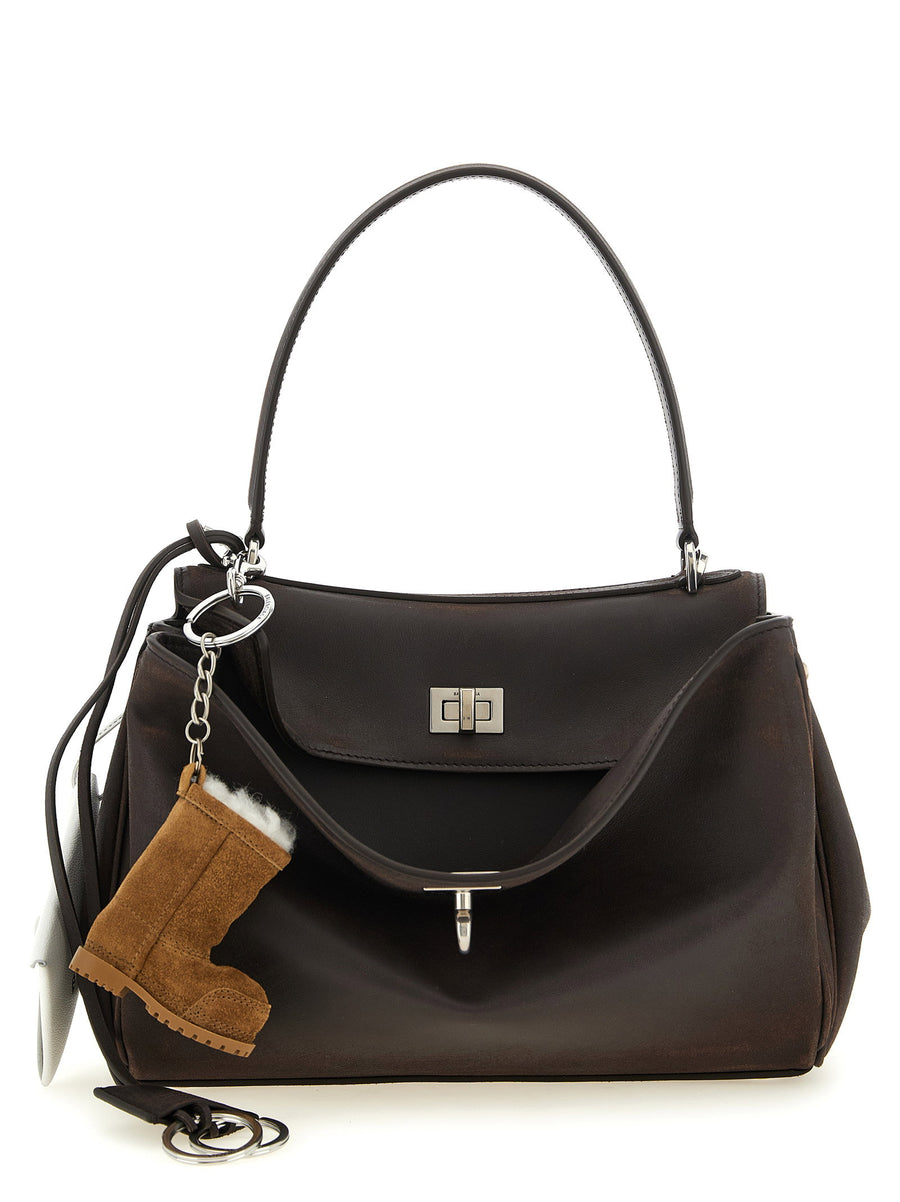 Balenciaga Rodeo Small Handbag Luxurious Waxed Calf Leather With Fixed Handle And Removable Shoulder Strap For Women
