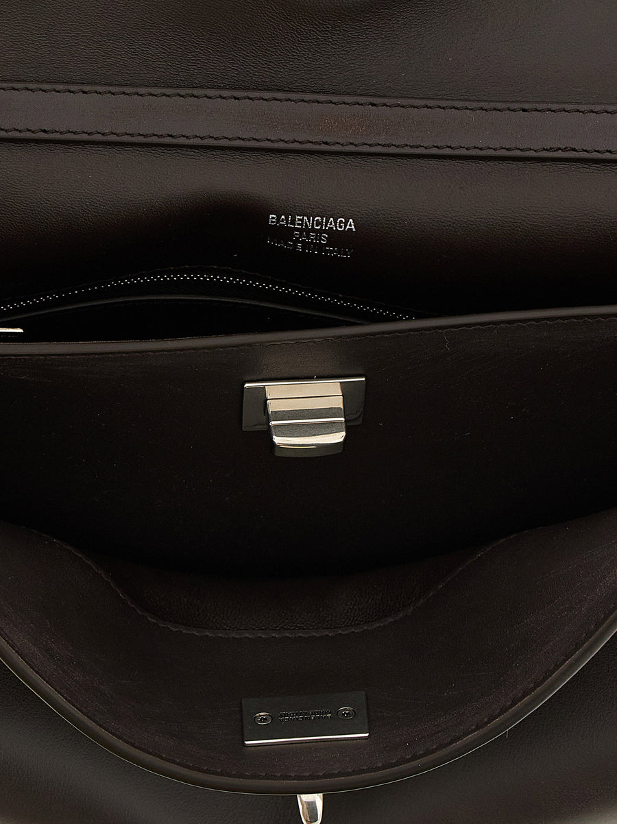Balenciaga Rodeo Small Handbag Luxurious Waxed Calf Leather With Fixed Handle And Removable Shoulder Strap For Women