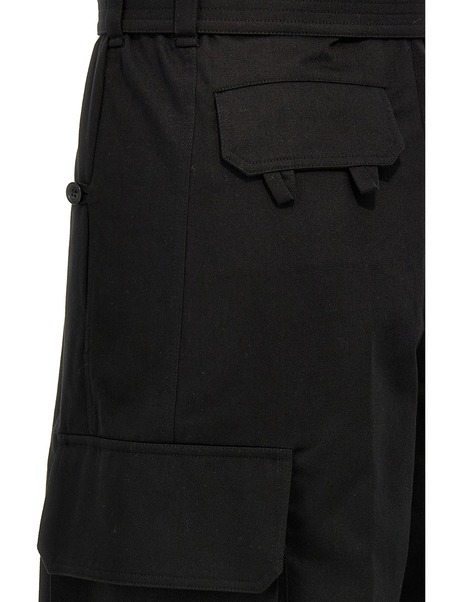 Saint Laurent Cassandre Bustier Jumpsuit For Women Sleek Versatile Black Cotton Drill