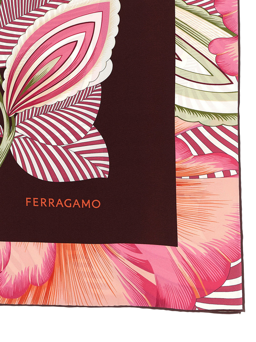 Ferragamo Brezza Silk Scarf Multicolor Print For Women Luxurious Silk Twill Accessory Versatile Outfit Accent