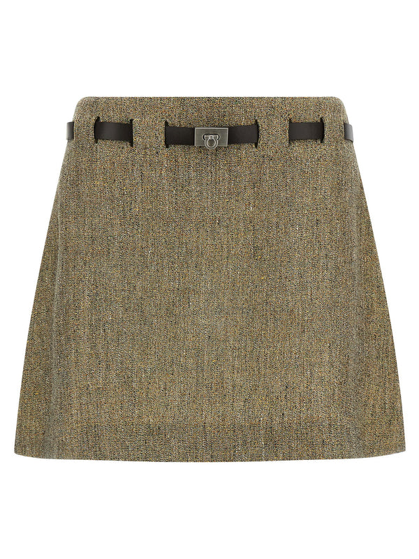 Ferragamo Gancini Belt Skirt
