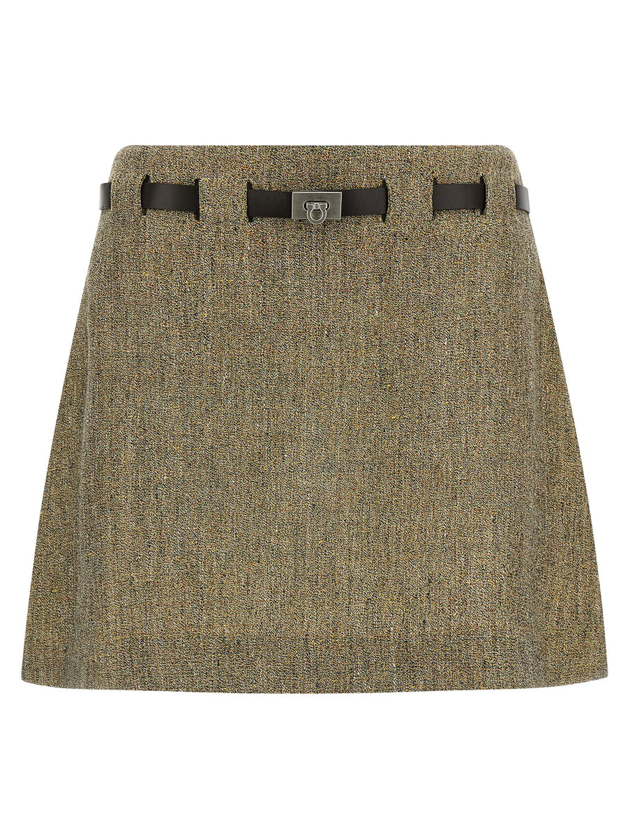 Ferragamo Gancini Belt Skirt