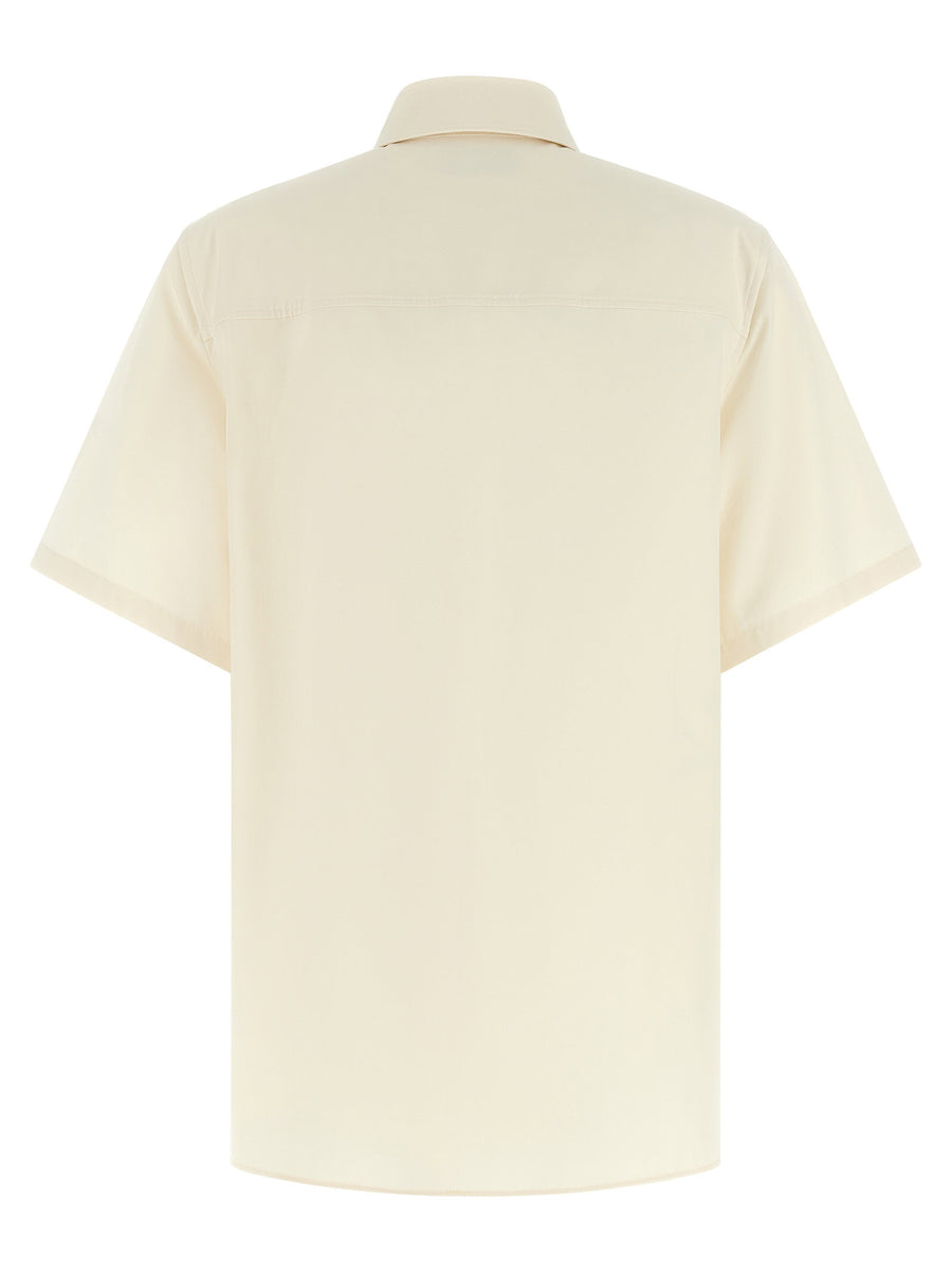 Ferragamo Gancini Shirt Beige Cotton Silk Blend Short Sleeve For Women