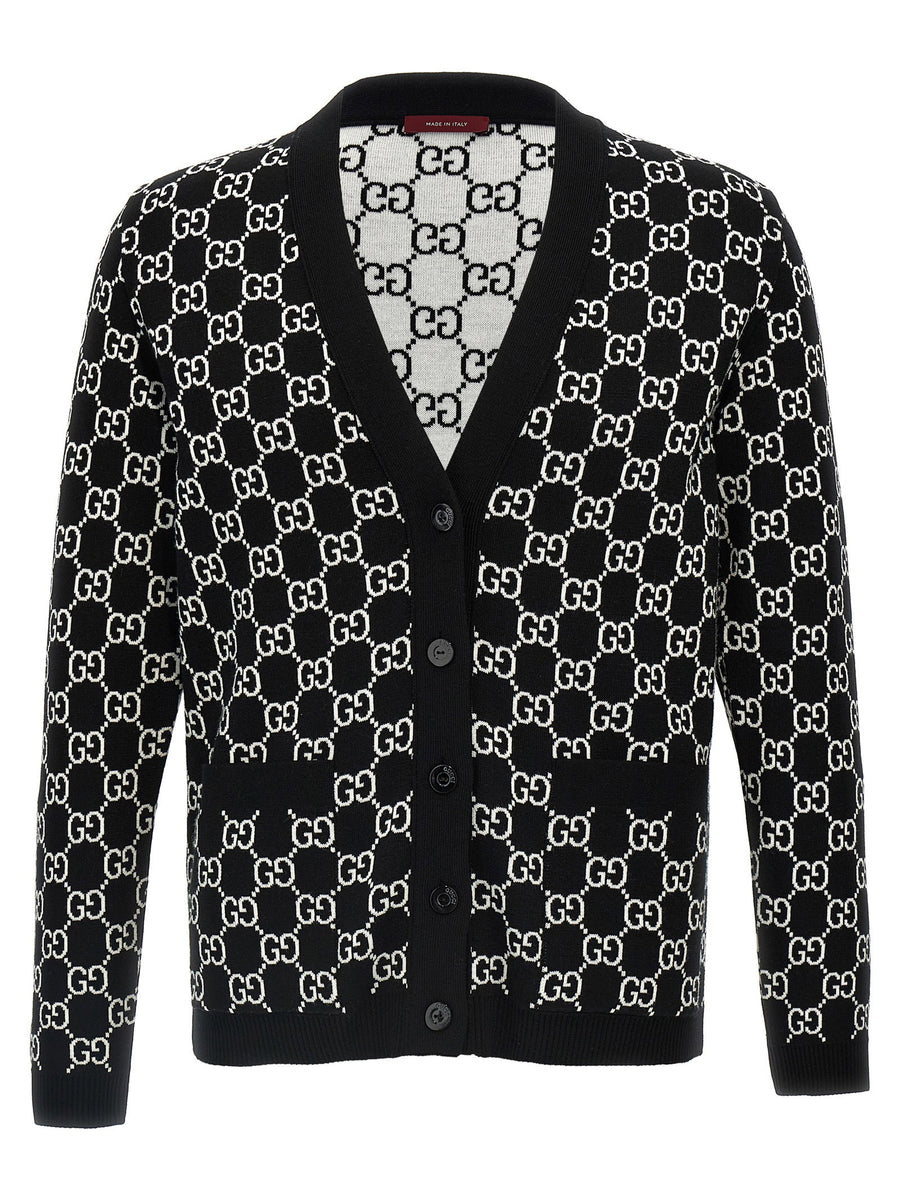 Gucci GG Reversible Wool Cardigan Women White Black