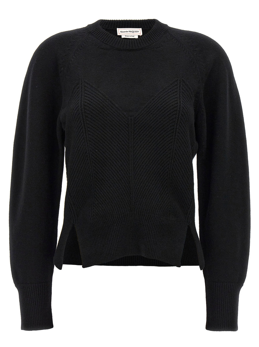 Alexander McQueen Chevron Corset Sweater