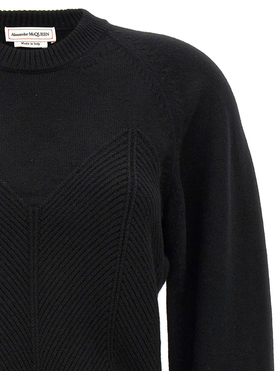 Alexander McQueen Chevron Corset Sweater
