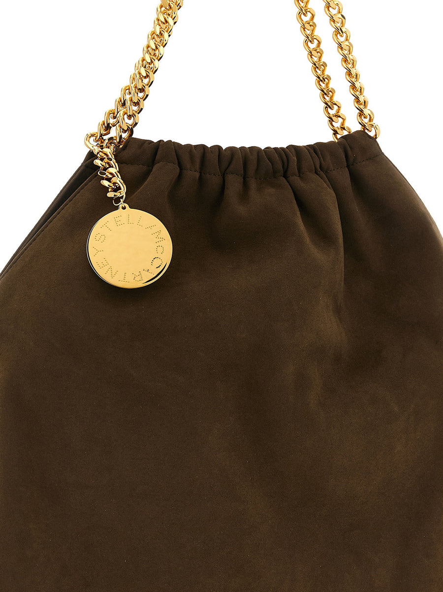 Stella McCartney Falabella Drawstring Shoulder Bag For Women With Lux Double Chain And Magnetic Closure In Brown