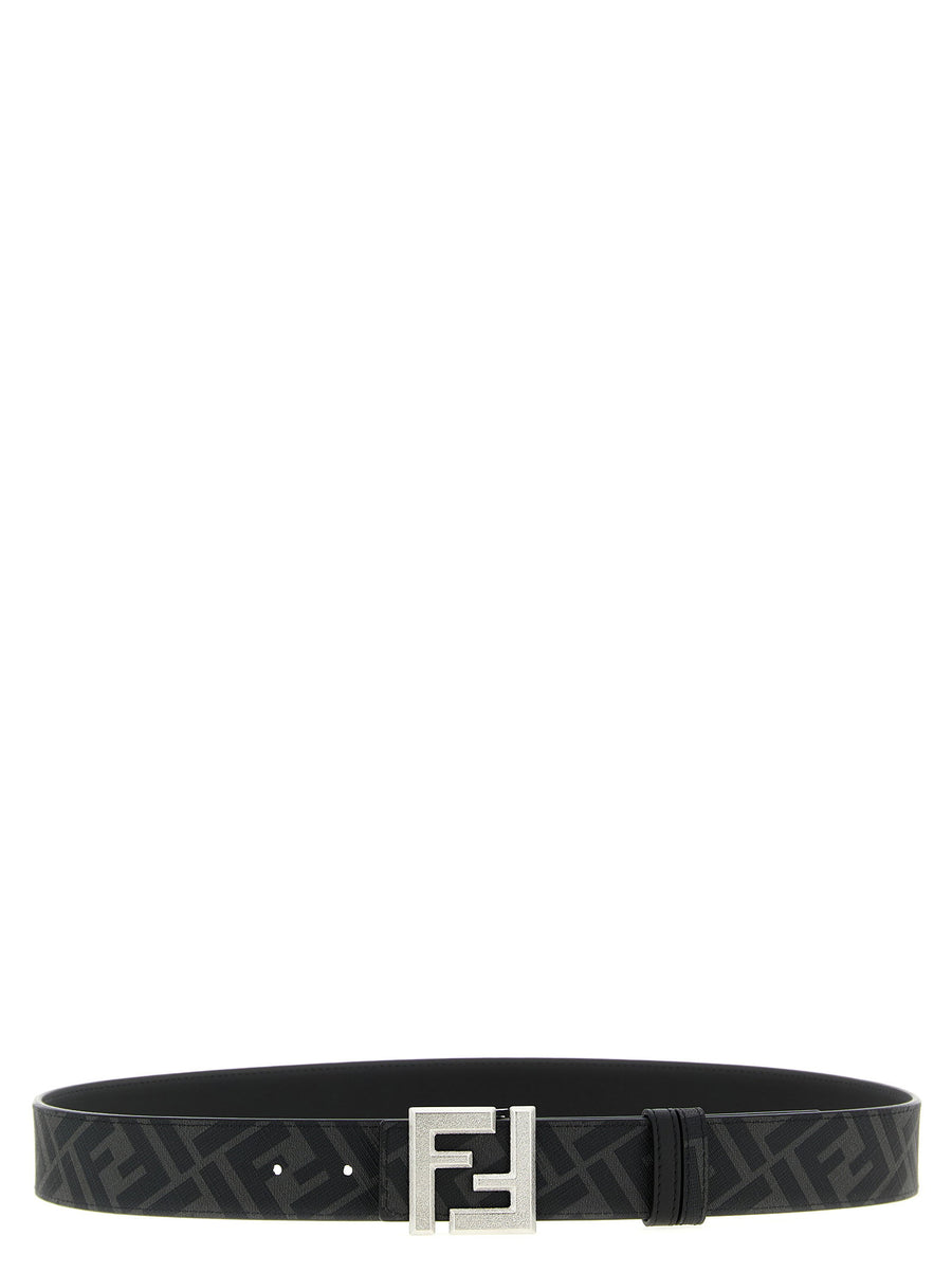 Fendi Reversible Calfskin Leather Belt with FF Logo Buckle for Men - Luxury Dual-Sided Style