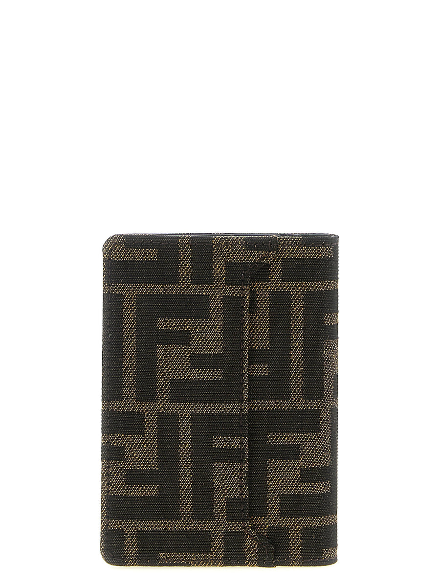 Fendi FF Card Case Leather Lined Interior Signature FF Jacquard for Men Luxury Everyday Carry