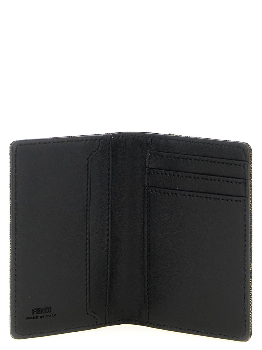 Fendi FF Card Case Leather Lined Interior Signature FF Jacquard for Men Luxury Everyday Carry
