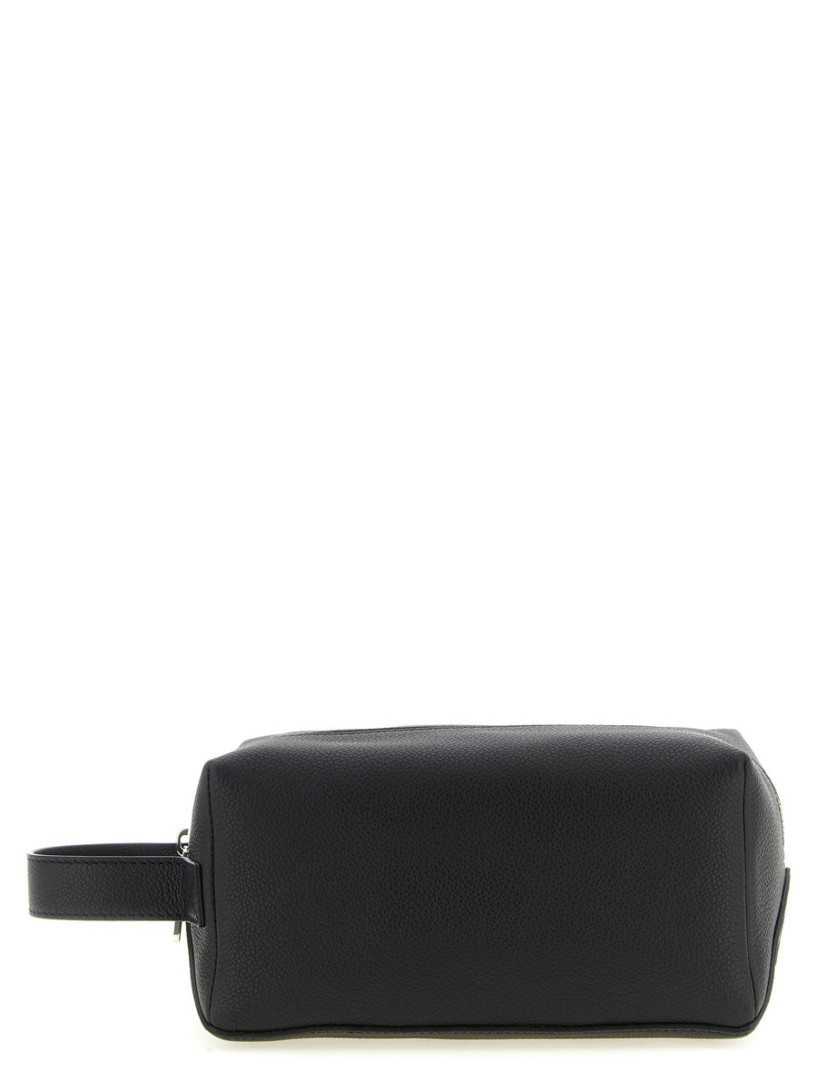 Beauty Case Lui By Fendi Calfskin Leather Travel Organizer For Men Black With Top Zip