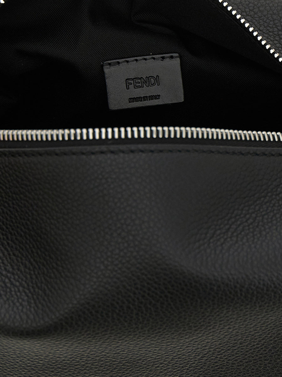 Beauty Case Lui By Fendi Calfskin Leather Travel Organizer For Men Black With Top Zip