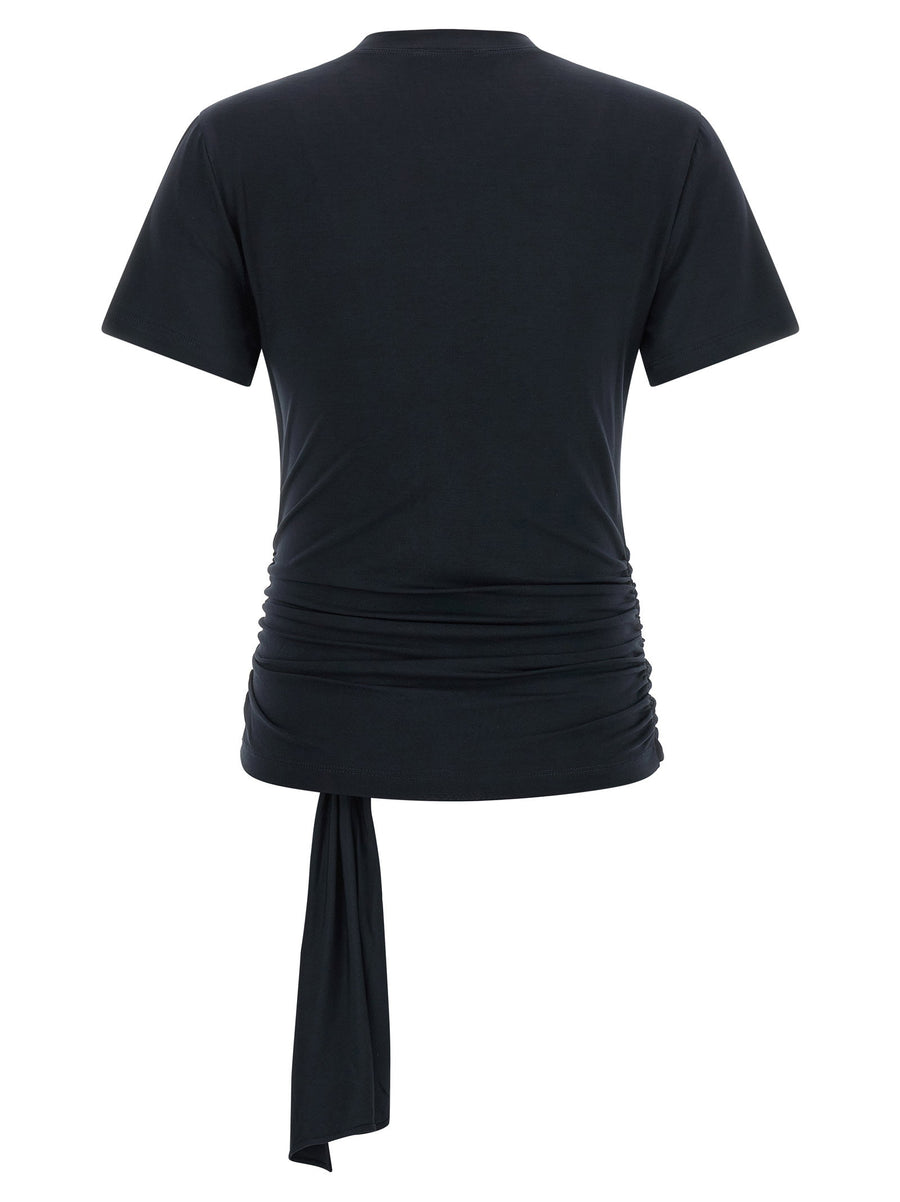 Lyocell Blend T Shirt With Luxurious Waist Defining Crossover Pattern 7 For All Mankind Women Slim Fit