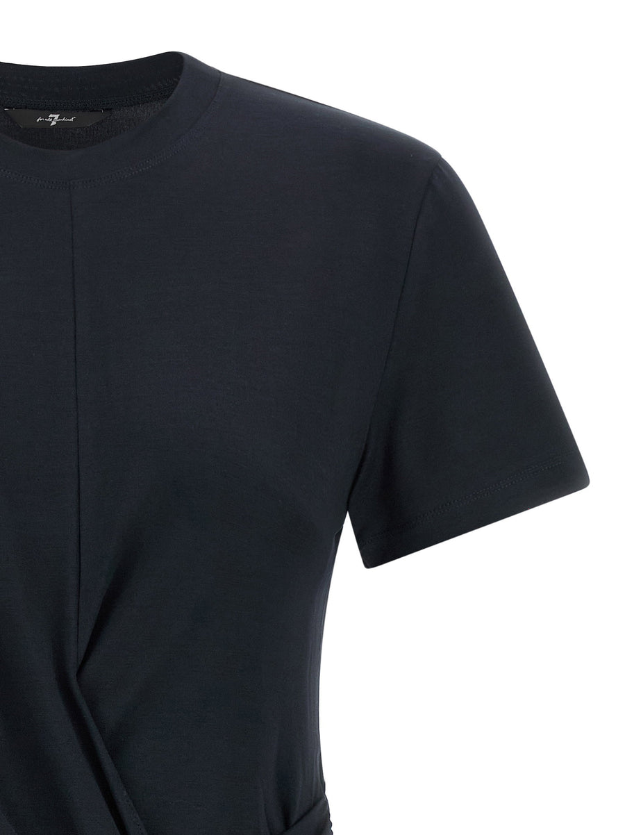Lyocell Blend T Shirt With Luxurious Waist Defining Crossover Pattern 7 For All Mankind Women Slim Fit
