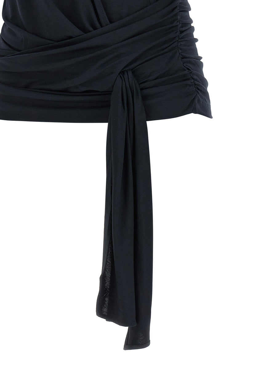 Lyocell Blend T Shirt With Luxurious Waist Defining Crossover Pattern 7 For All Mankind Women Slim Fit