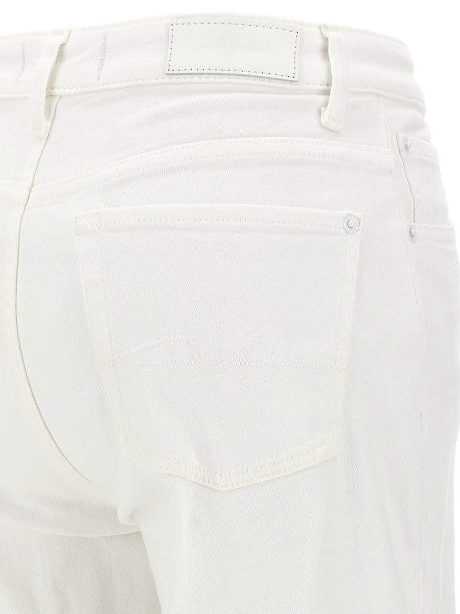 7 For All Mankind Calie White Ankle Jeans Five Pocket Denim