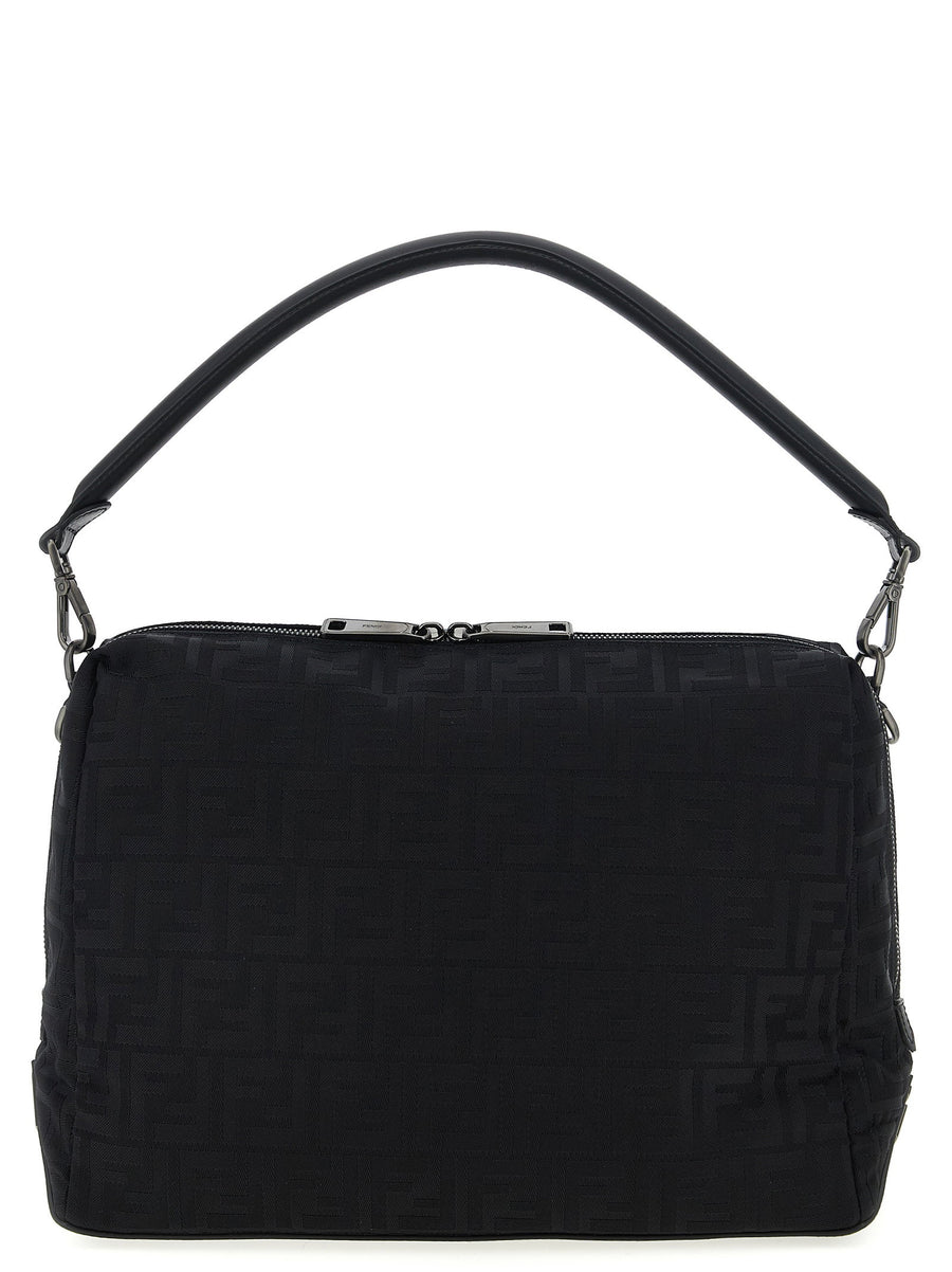 Fendi Lui Large Shoulder Bag For Men Padded FF Nylon Leather Trim Quiet Luxury Versatile Work Travel Weekend