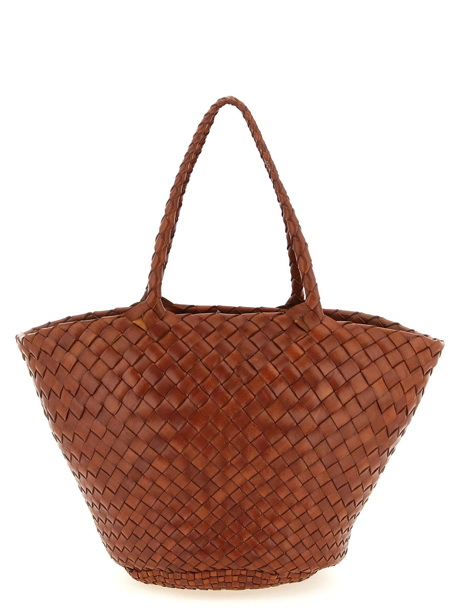 Dragon Diffusion Egola Handbag Brown Calfskin Leather Travel Saint Christopher