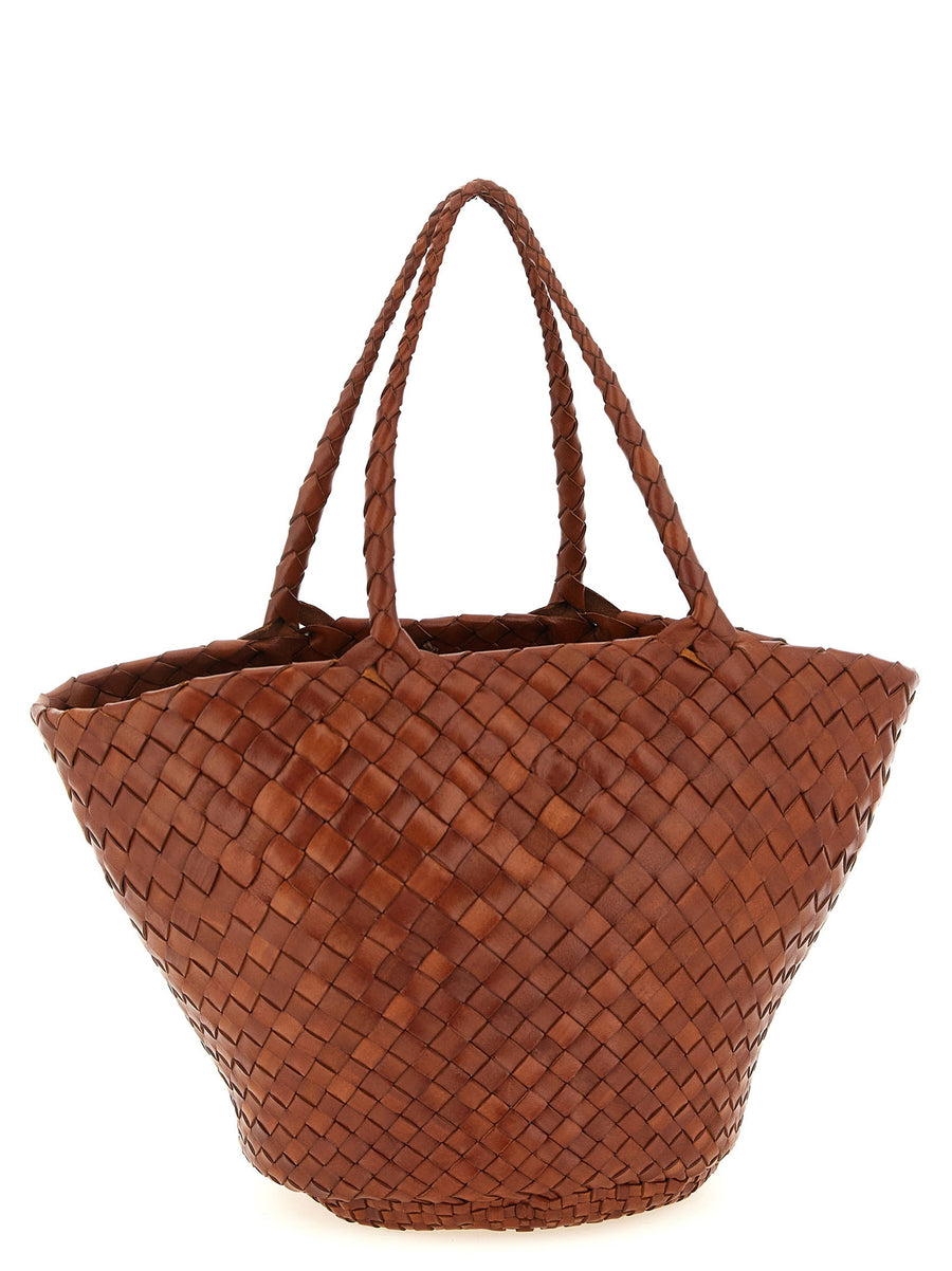 Dragon Diffusion Egola Handbag Brown Calfskin Leather Travel Saint Christopher