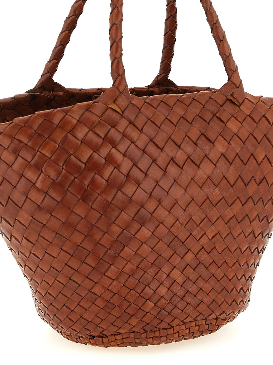 Dragon Diffusion Egola Handbag Brown Calfskin Leather Travel Saint Christopher