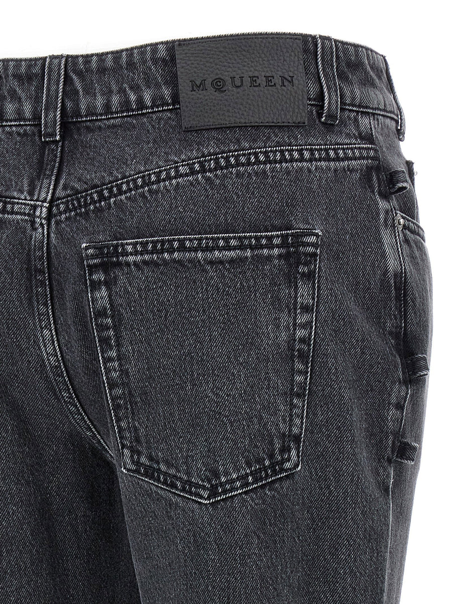 Alexander McQueen Jeans Women's Asymmetric Closure For Modern Edge And Luxury Denim