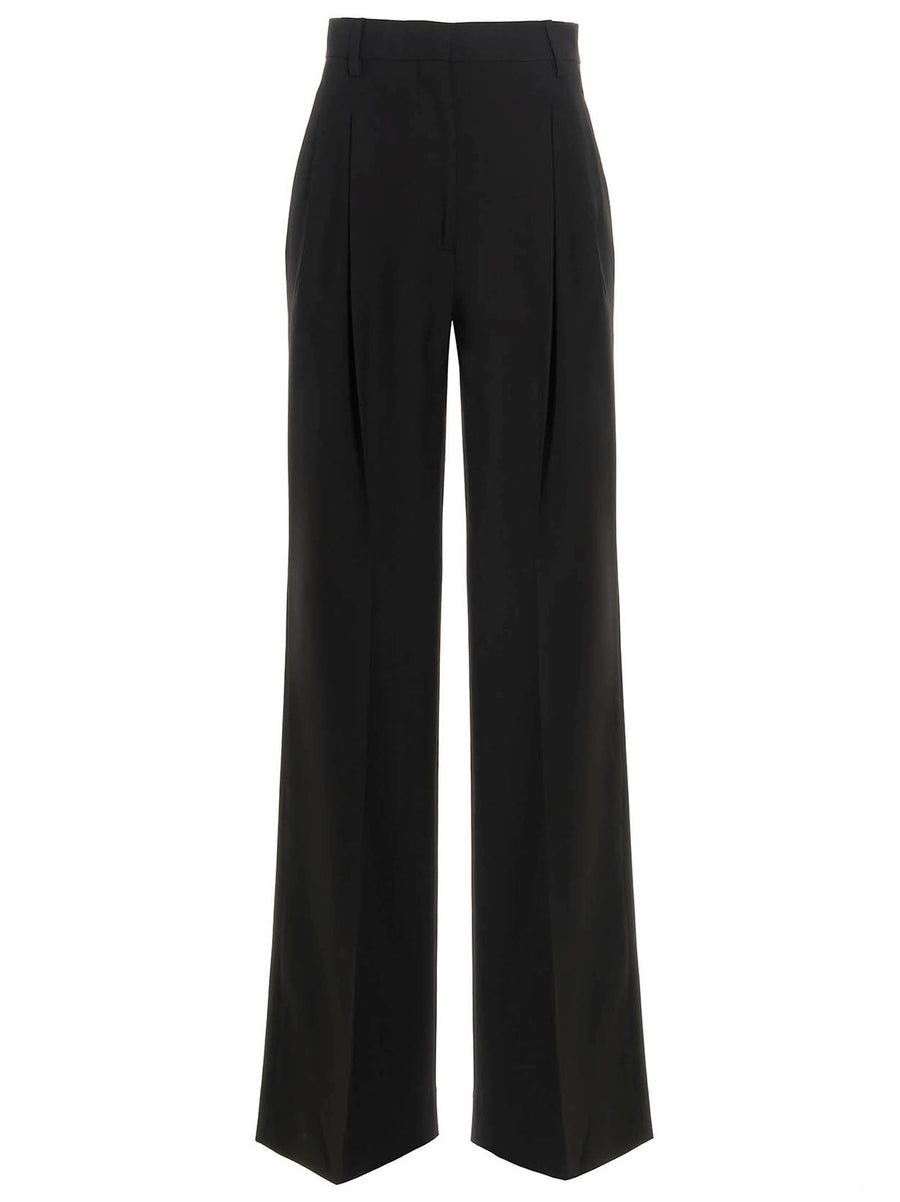 Burberry Madge Pants 100 Percent Wool Wide Leg Trousers With Front Pleats For Women Versatile Office To Evening
