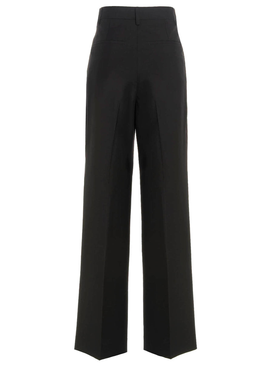 Burberry Madge Pants 100 Percent Wool Wide Leg Trousers With Front Pleats For Women Versatile Office To Evening