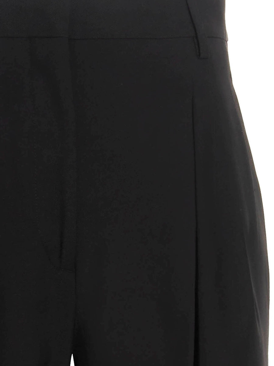 Burberry Madge Pants 100 Percent Wool Wide Leg Trousers With Front Pleats For Women Versatile Office To Evening