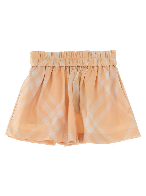 Burberry Kids Pink Check Shorts 100 Percent Cotton Elastic Waistband Pockets Girls Everyday Wear